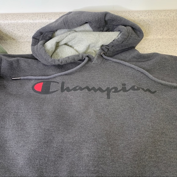 Champion Long Sleeve Dk Grey Pullover Hoodie Size Medium - Picture 2 of 8